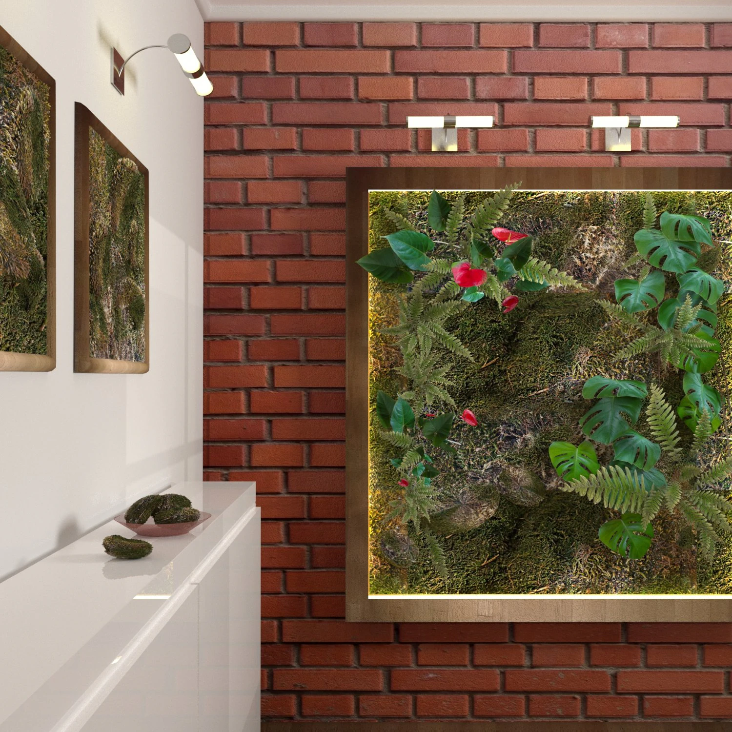 vegetal wall plant 3D Model .c4d .max .obj .3ds .fbx .stl .blend 