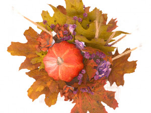 autumn flower arrangement with a pumpkin 3D Модель