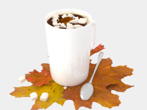coffee with maple leaves 3D मॉडल