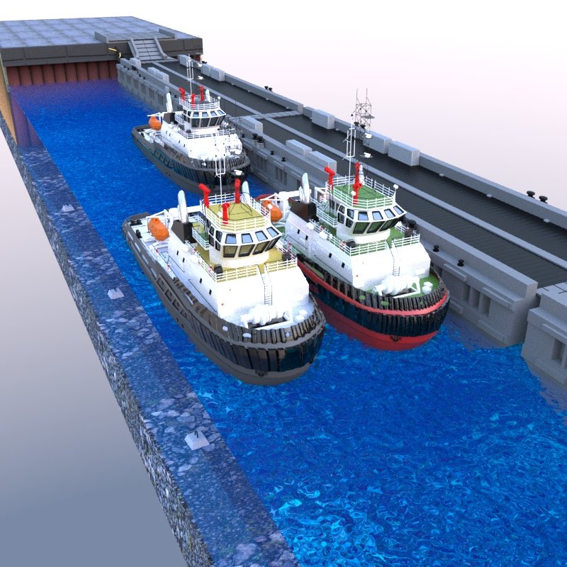 berth and pontoon 3D Model in Transport 3DExport