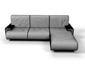 canap&eacute; en tissu Modèle 3D