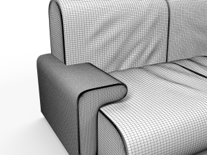 fabric couch 3D मॉडल