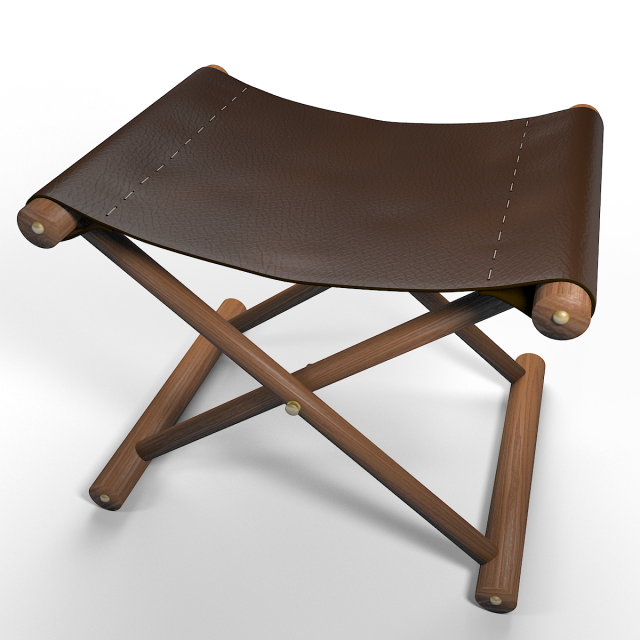 leather stool 3D 模型 .c4d .max .obj .3ds .fbx .stl .blend