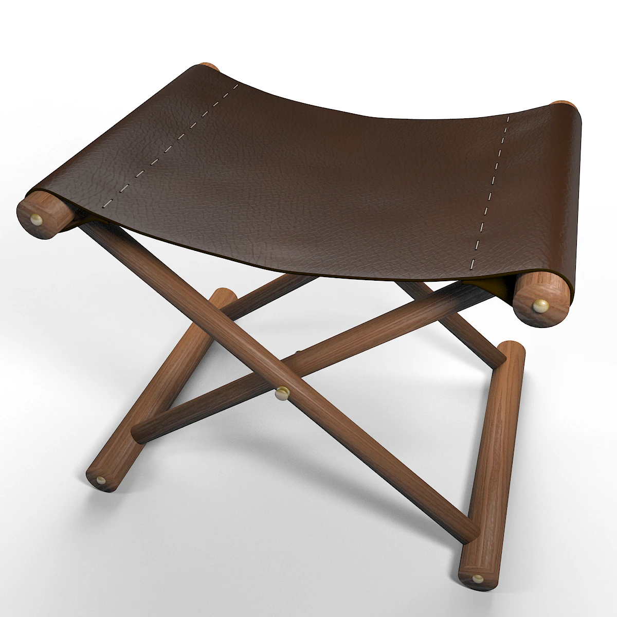 leather stool 3D Model .c4d .max .obj .3ds .fbx .stl .blend 