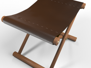 leather stool 3D 模型