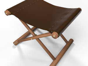 leather stool 3D 模型