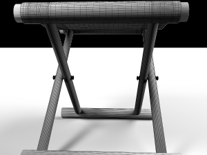 leather stool 3D 模型