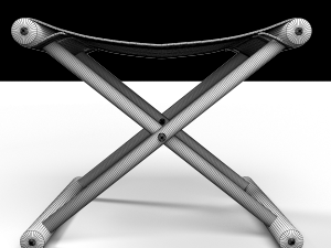 leather stool 3D 模型