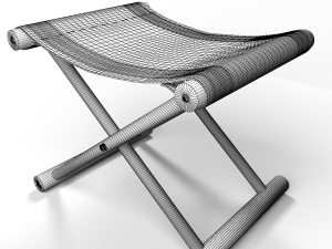 leather stool 3D 模型