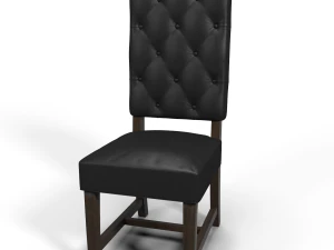 krzesło z pikowanej sk&oacute;ry Model 3D