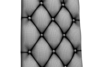 tufted leather chair Modèle 3D
