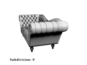 tufted leather sofa 3D Model