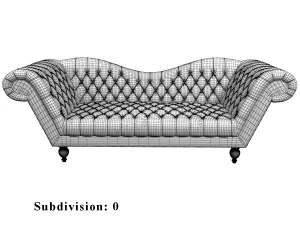 tufted leather sofa 3D Model