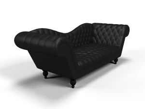 tufted leather sofa 3D Model