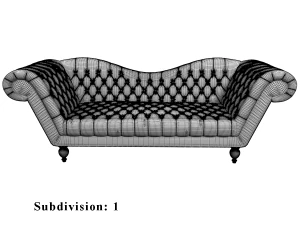 tufted leather sofa 3D Model