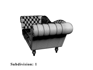 tufted leather sofa 3D Model
