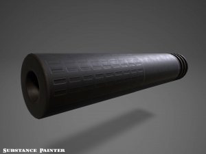 suppressor - silencer - muzzle break combo pbr 4k textures unity unreal 3D Model