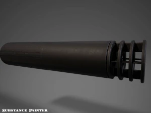 supressor - silenciador - combina&ccedil;&atilde;o de quebra de focinho pbr 4k texturas unidade irreal Modelo 3D