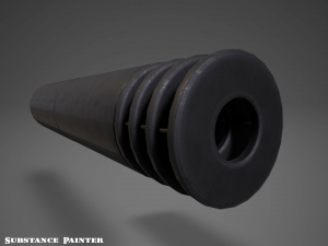 suppressor - silencer - muzzle break combo pbr 4k textures unity unreal 3D Model