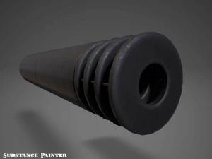 supressor - silenciador - combina&ccedil;&atilde;o de quebra de focinho pbr 4k texturas unidade irreal Modelo 3D