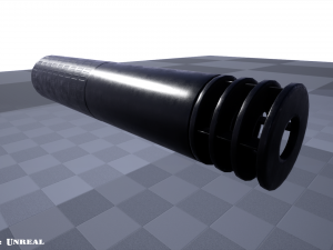suppressor - silencer - muzzle break combo pbr 4k textures unity unreal 3D Model