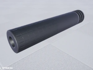 bastırıcı - susturucu - namlu kırma kombinasyonu pbr 4k dokular birlik ger&ccedil;ek dışı 3D Model