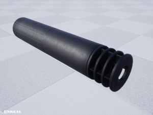 suppressor - silencer - muzzle break combo pbr 4k textures unity unreal 3D Model