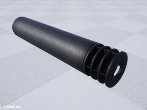 supressor - silenciador - combina&ccedil;&atilde;o de quebra de focinho pbr 4k texturas unidade irreal Modelo 3D