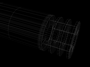 suppressor - silencer - muzzle break combo pbr 4k textures unity unreal 3D Model