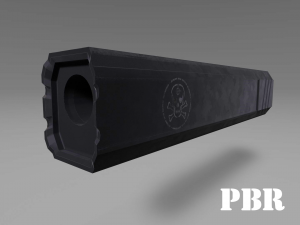 suppressor - silencer - attachment pbr 4k textures unity unreal 3Dモデル