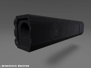 suppressor - silencer - attachment pbr 4k textures unity unreal 3D Model