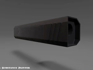 suppressor - silencer - attachment pbr 4k textures unity unreal 3D Model