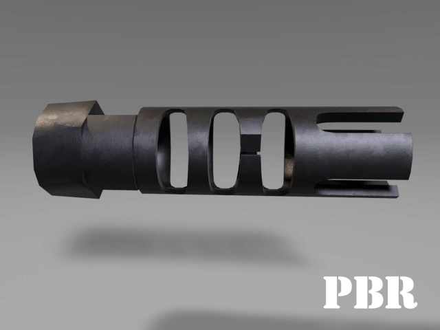 muzzle break - recoil compensator - attachment - pbr - 4k textures - unity - unreal 3D Модель .c4d .max .obj .3ds .fbx .stl .blend 
