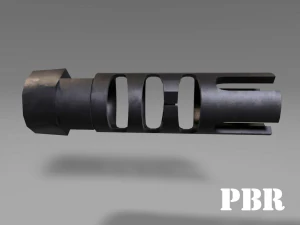 マズルブレイク - リコイルコンペンセイター - アタッチメント - PBR - 4K テクスチャ - ユニティ - アンリアル 3Dモデル