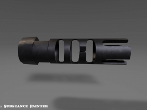 muzzle break - recoil compensator - attachment - pbr - 4k textures - unity - unreal 3D Модель