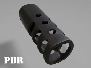 muzzle break - recoil compensator - attachment - pbr - 4k textures unity unreal 3D Models