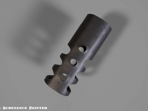 muzzle break - recoil compensator - attachment - pbr - 4k textures unity unreal Modèle 3D