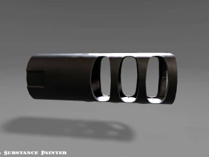 muzzle break - recoil compensator - attachment - pbr - 4k textures unity unreal 3D Model