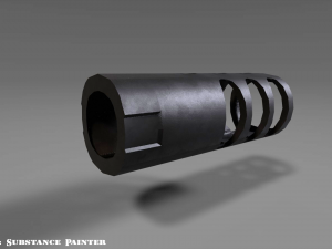 muzzle break - recoil compensator - attachment - pbr - 4k textures unity unreal Modèle 3D