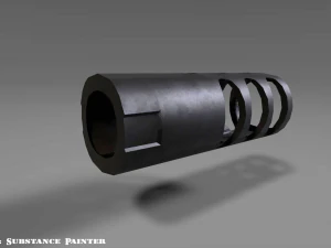 muzzle break - recoil compensator - attachment - pbr - 4k textures unity unreal 3D Model