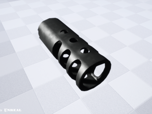 muzzle break - recoil compensator - attachment - pbr - 4k textures unity unreal Modèle 3D