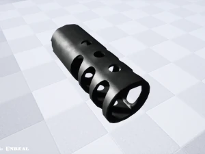 muzzle break - recoil compensator - attachment - pbr - 4k textures unity unreal 3D Model