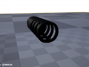 muzzle break - recoil compensator - attachment - pbr - 4k textures unity unreal 3D Model