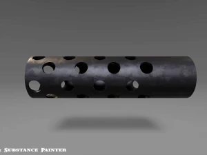 muzzle break - recoil compensator - attachment - pbr - 4k textures 3D Model