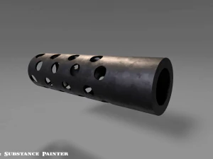 muzzle break - recoil compensator - attachment - pbr - 4k textures 3D Model