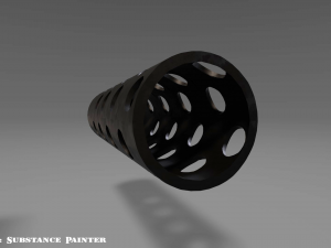muzzle break - recoil compensator - attachment - pbr - 4k textures 3D Model