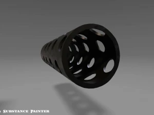 muzzle break - recoil compensator - attachment - pbr - 4k textures 3D Model