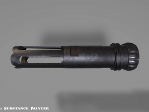 flash hider - muzzle suppresssor - attachment - pbr - 4k textures - unity - unreal Model 3D