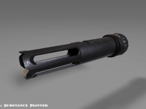flash hider - muzzle suppresssor - attachment - pbr - 4k textures - unity - unreal Model 3D