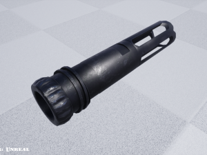 flash hider - muzzle suppresssor - attachment - pbr - 4k textures - unity - unreal Model 3D